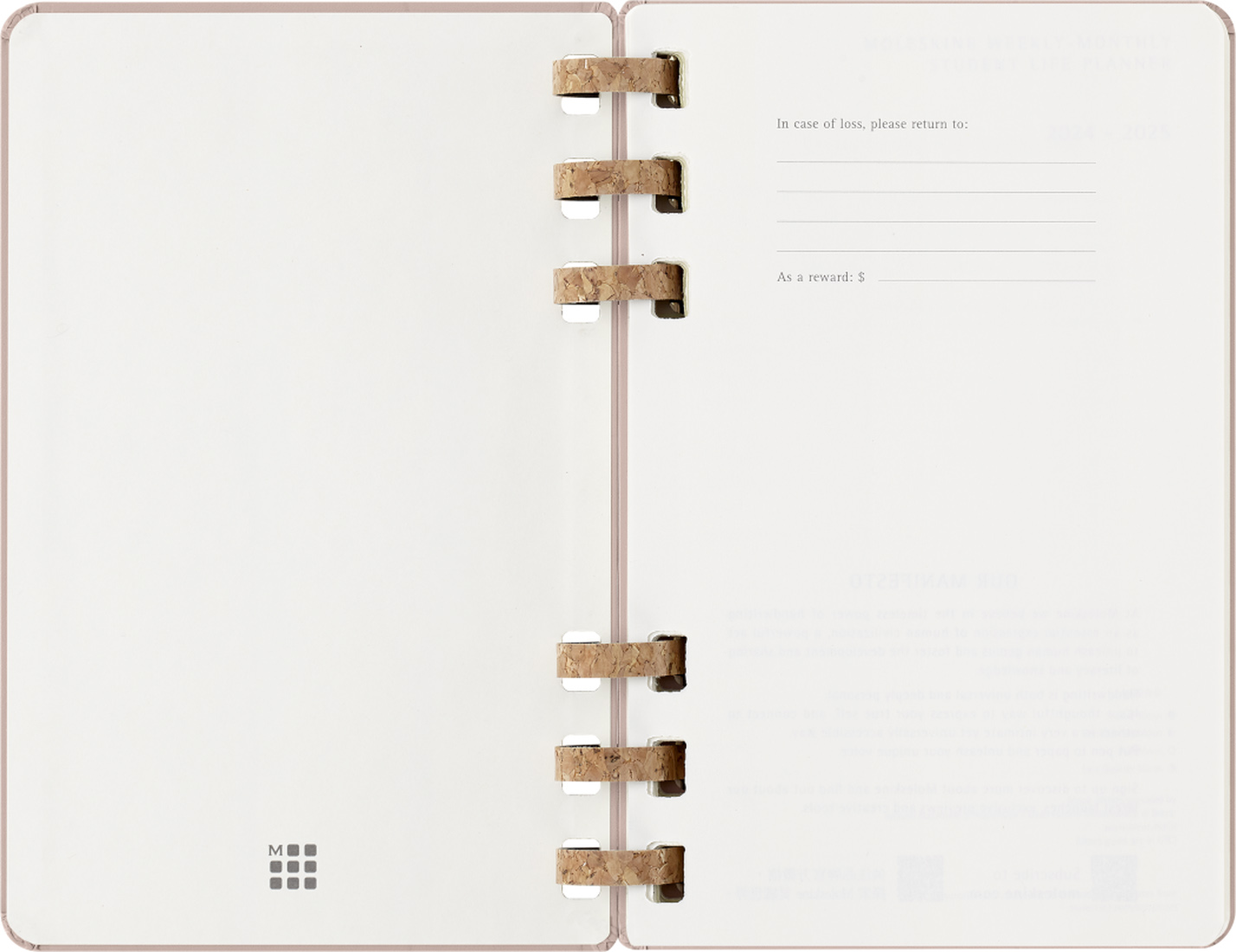 Agenda 2025 - Life Planner - 12-Month, Large, Spiral, Pink | Moleskine