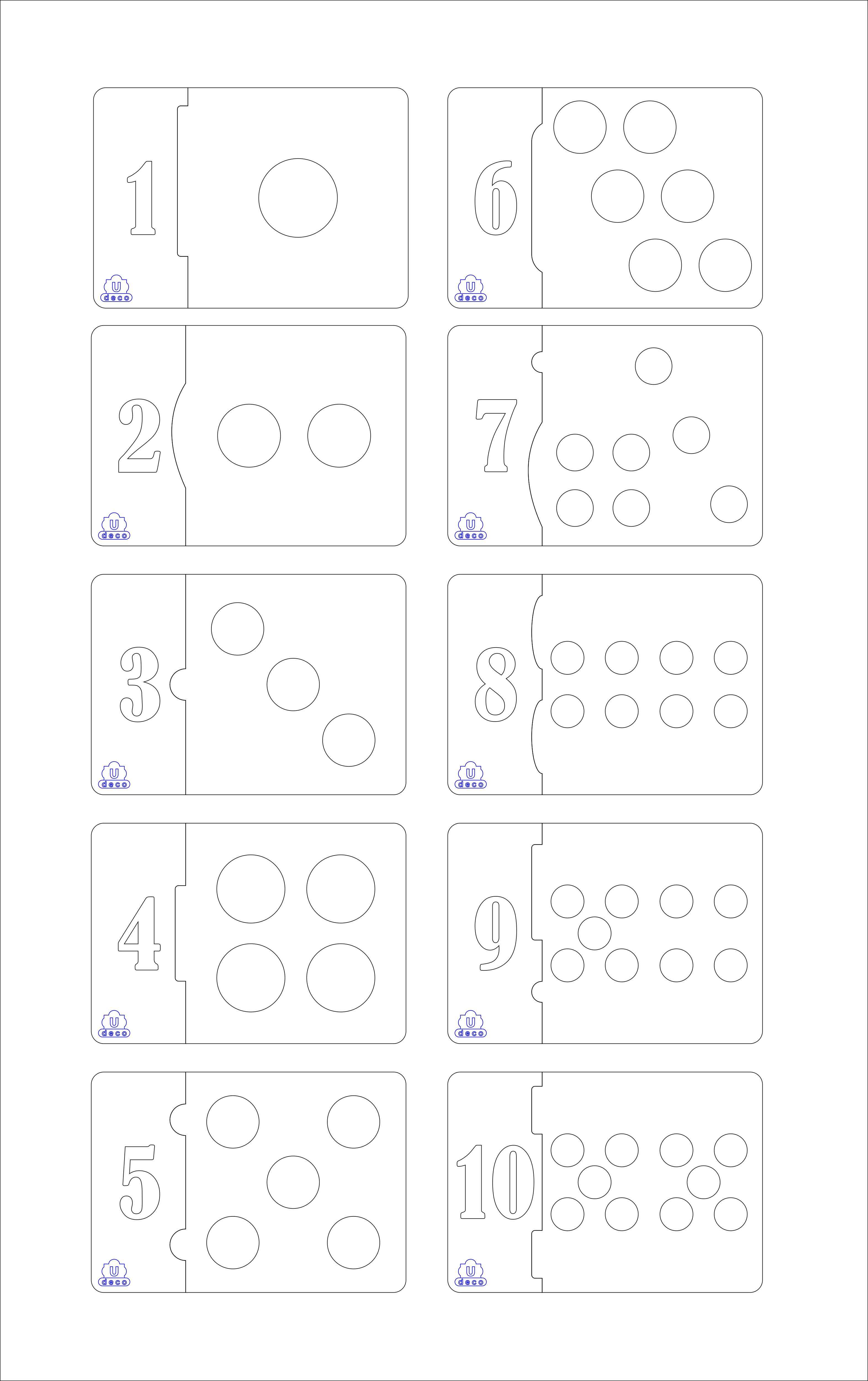 Numaratoare 1-10 U-Deco - Format A5 | U-Deco