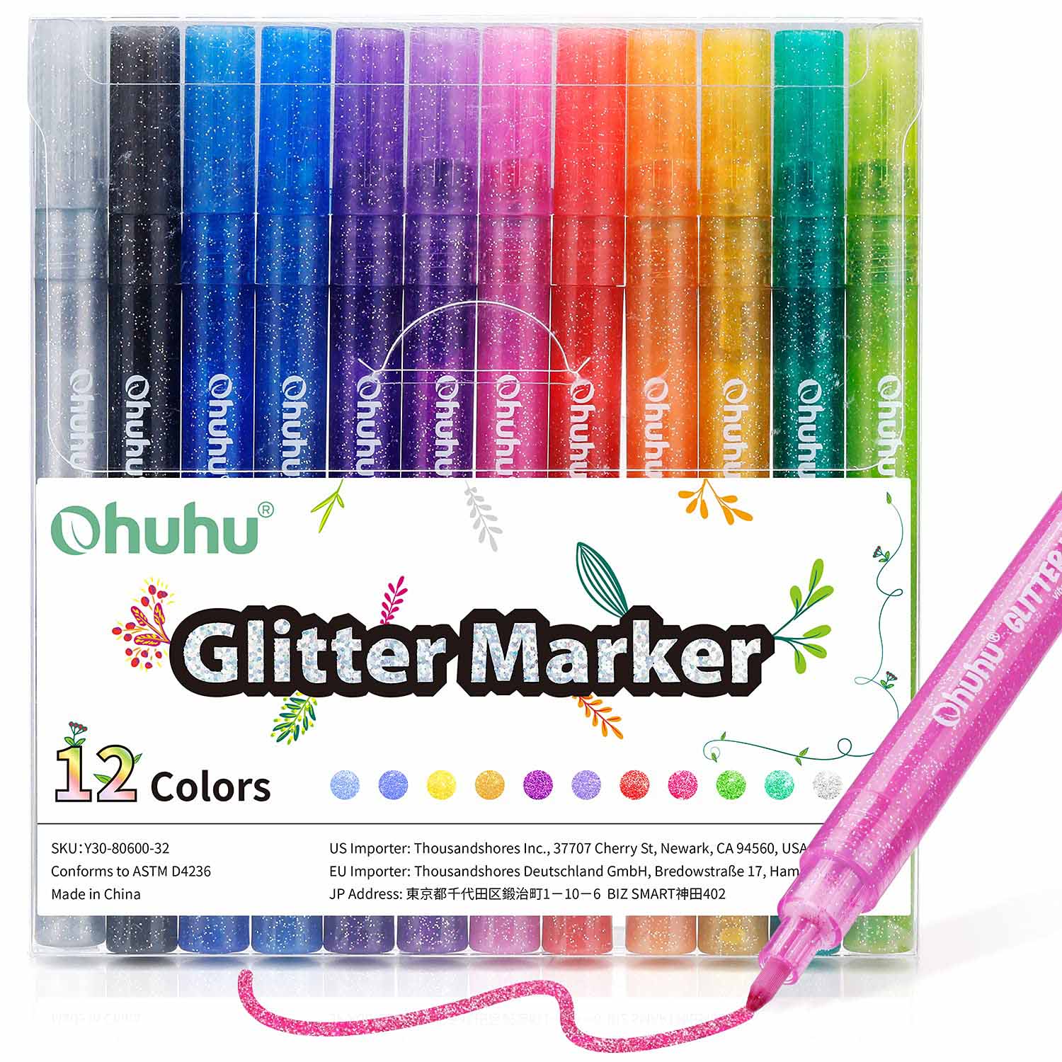 Set 12 markere - Glitter Metallic Marker | Ohuhu - 5 | YEO