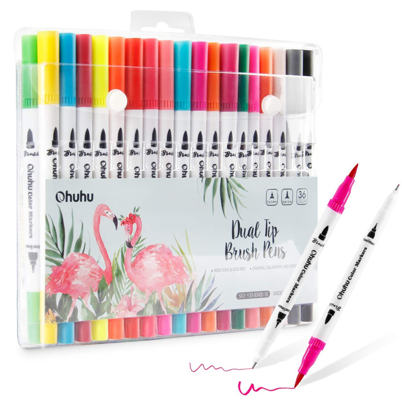 Set 36 carioci - Brush & Fineliner - Water Based | Ohuhu - 2 | YEO