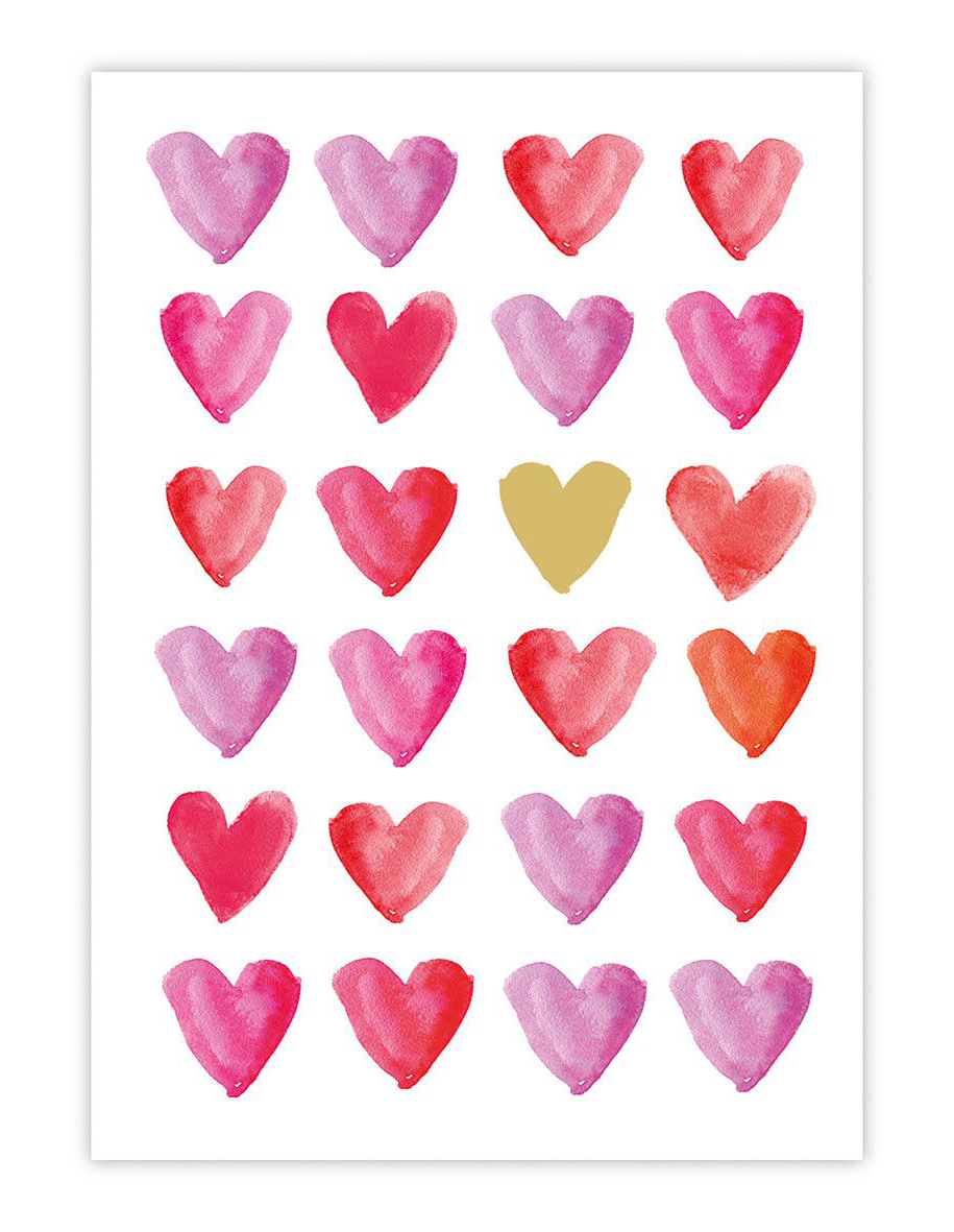 Felicitare - Aquarell Hearts Gold | Paperproducts Design