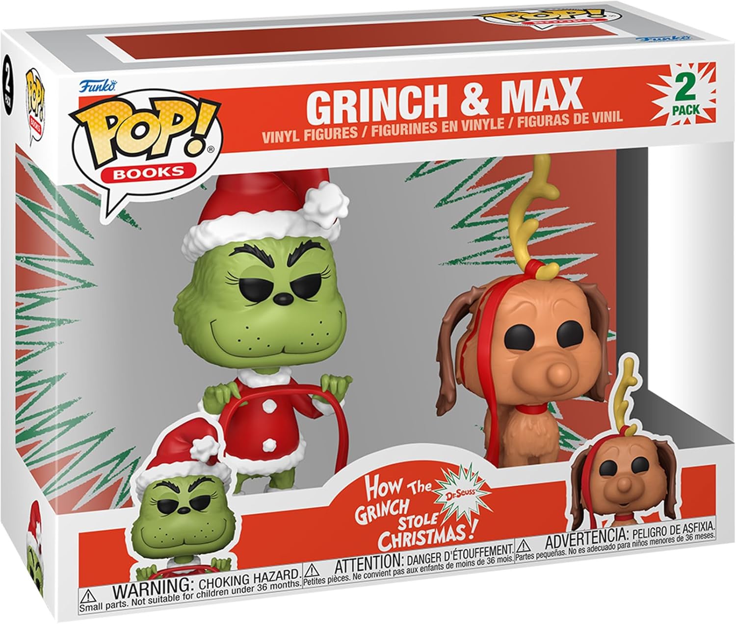 Set 2 figurine - Pop! How the Grinch Stole Christmas: Grinch & Max | Funko - 1 | YEO