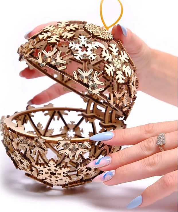 Puzzle mecanic 3D - Globul de craciun | Wood Trick - 1