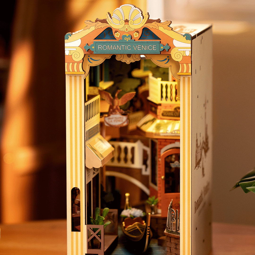 Book Nook. Puzzle 3D 110 piese - Cotor de carte DIY - Venetia romantica | Robotime - 5