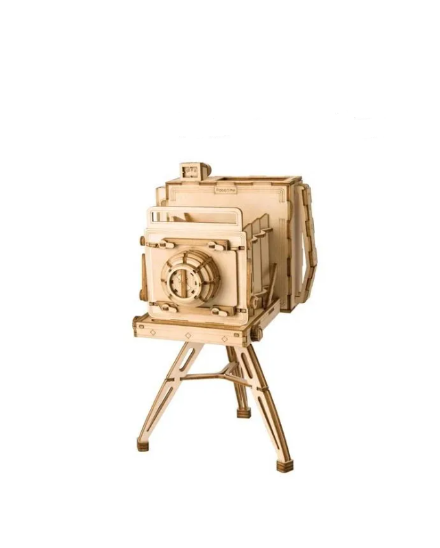 Puzzle 3D din lemn - Camera vintage | Robotime - 1