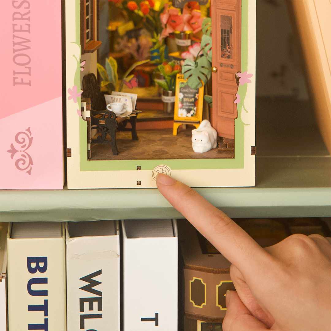 Book Nook. Puzzle 3D din lemn - Cotor de carte - Floral Corner | Robotime - 6