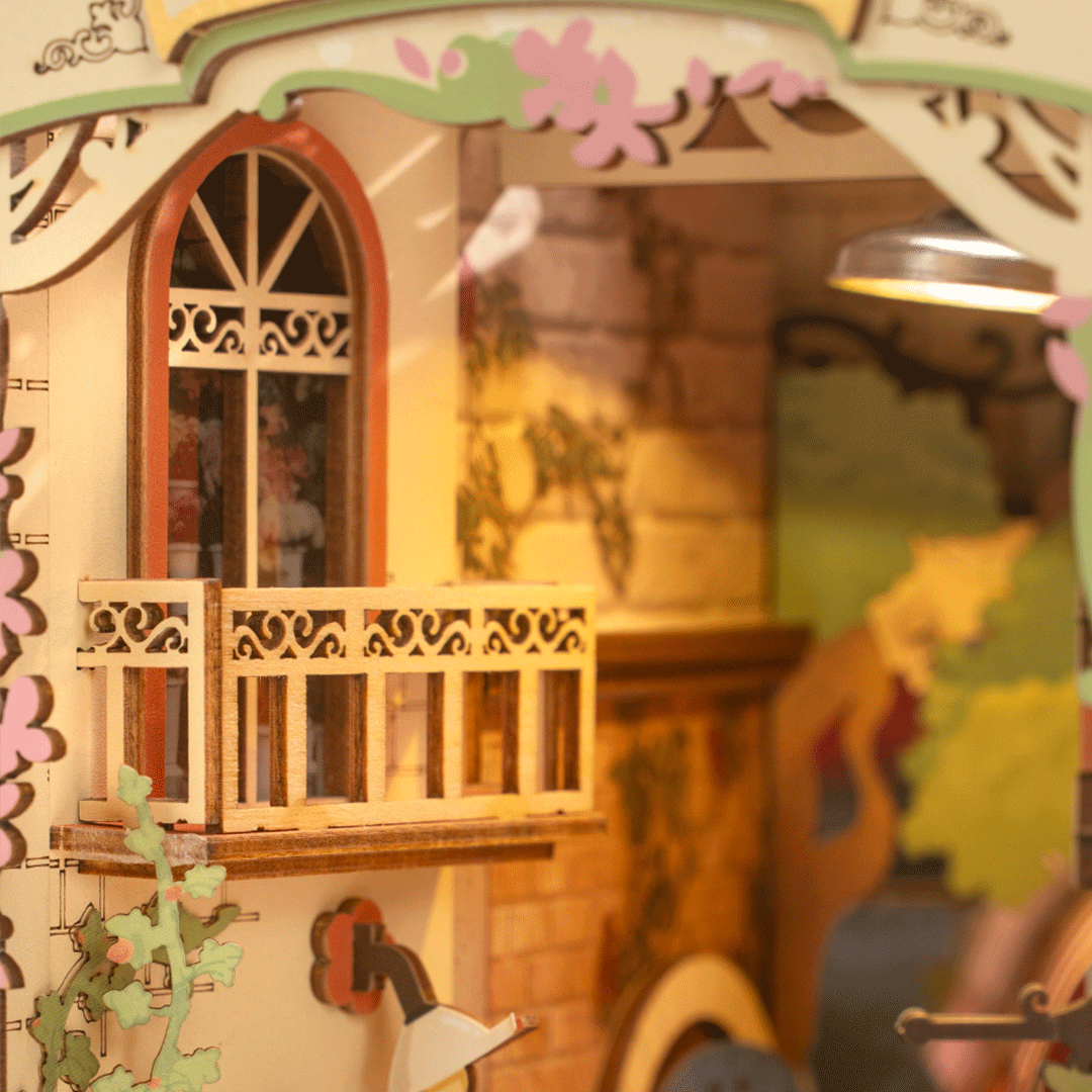 Book Nook. Puzzle 3D din lemn - Cotor de carte - Floral Corner | Robotime - 7
