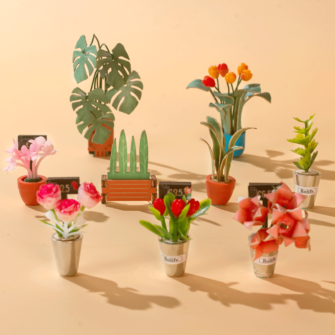 Book Nook. Puzzle 3D din lemn - Cotor de carte - Floral Corner | Robotime - 8