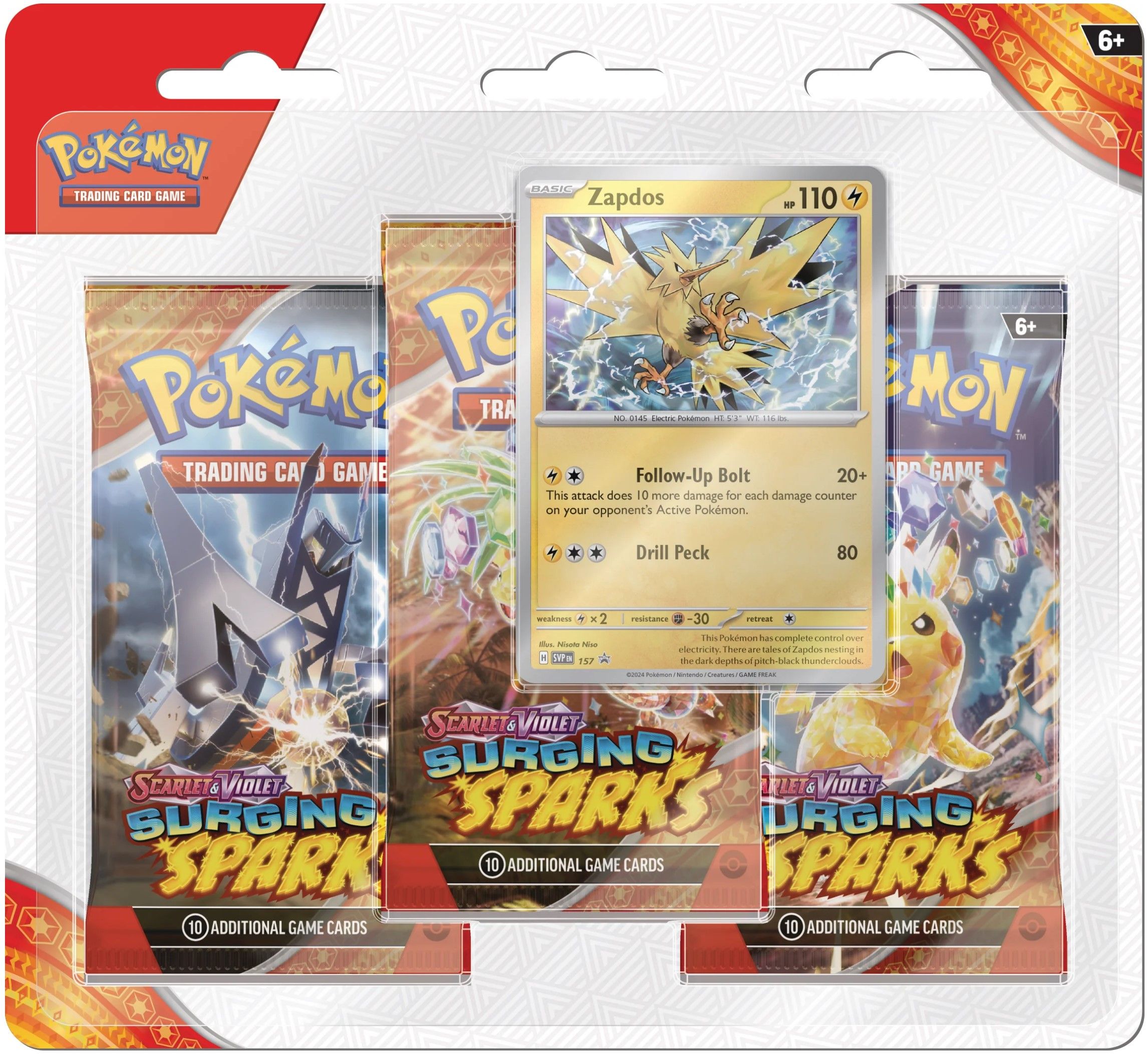 Pokemon TCG - Scarlet & Violet: Surging Sparks 3 Blister Booster - Doua Modele - Pret pe bucata | The Pokemon Company - 1 | YEO