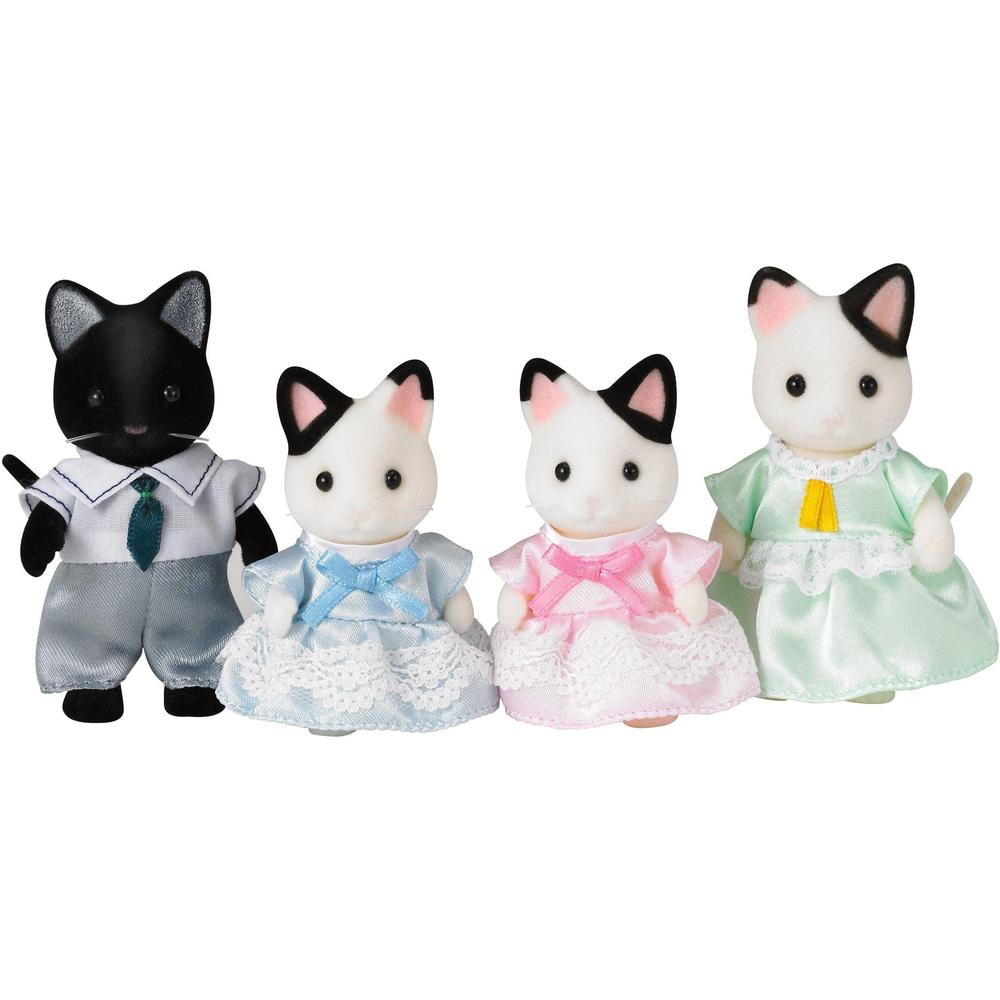 Set 4 figurine - Sylvanian Families - Tuxedo Cat Family | Epoch