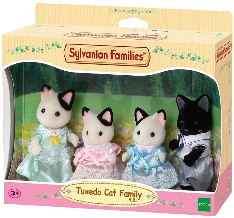 Set 4 figurine - Sylvanian Families - Tuxedo Cat Family | Epoch - 2 | YEO