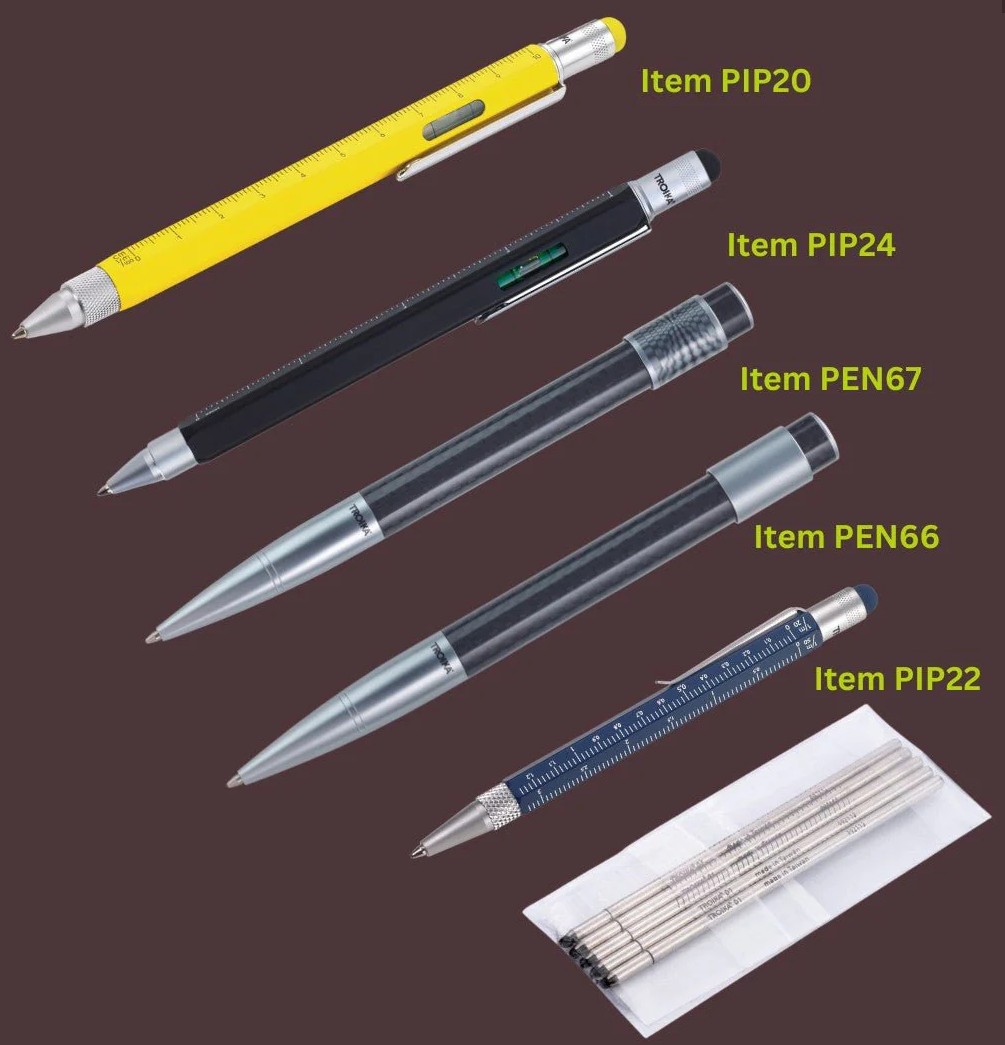 Set 5 rezerve pix - D1 Refills for Construction Ballpoint PIP20, PIP24, PIP22, PES40 and PEN66 - Black | Troika