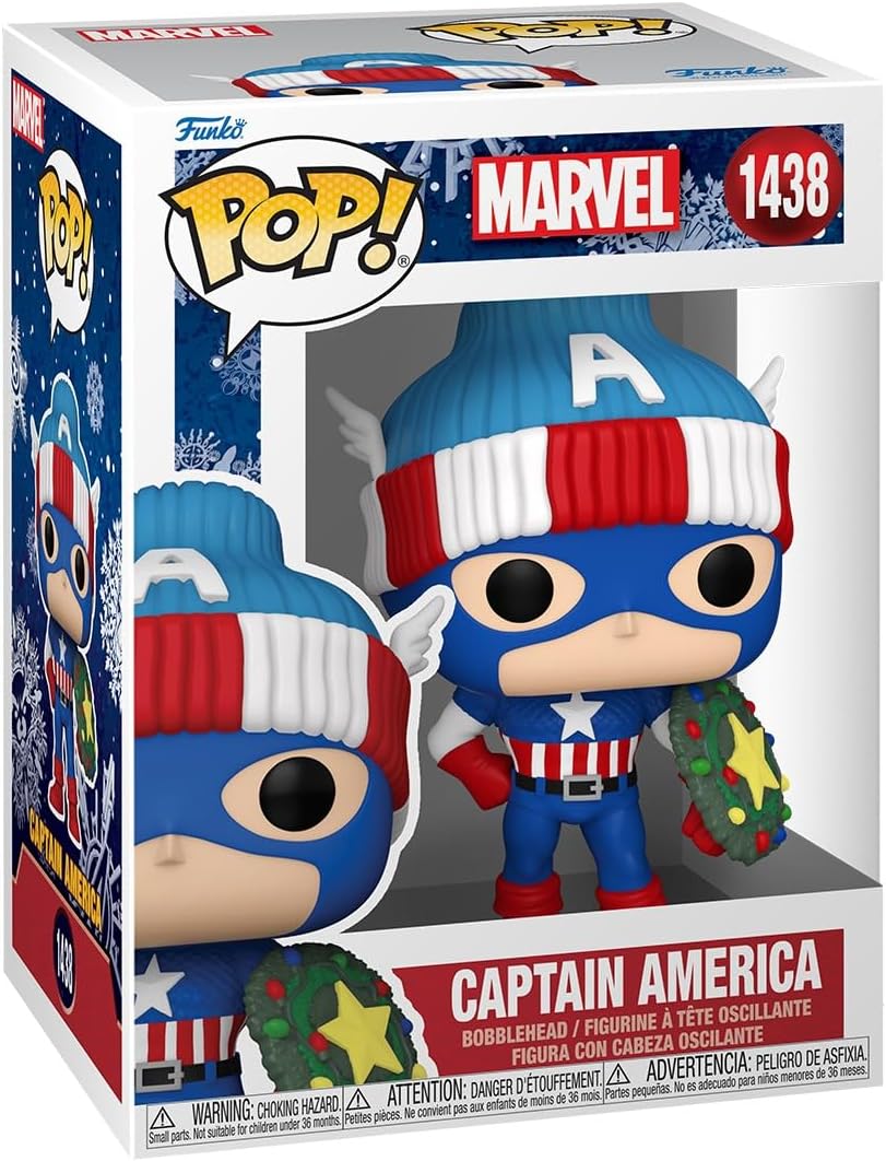 Figurina - Pop! Marvel Holiday: Captain America | Funko - 1 | YEO