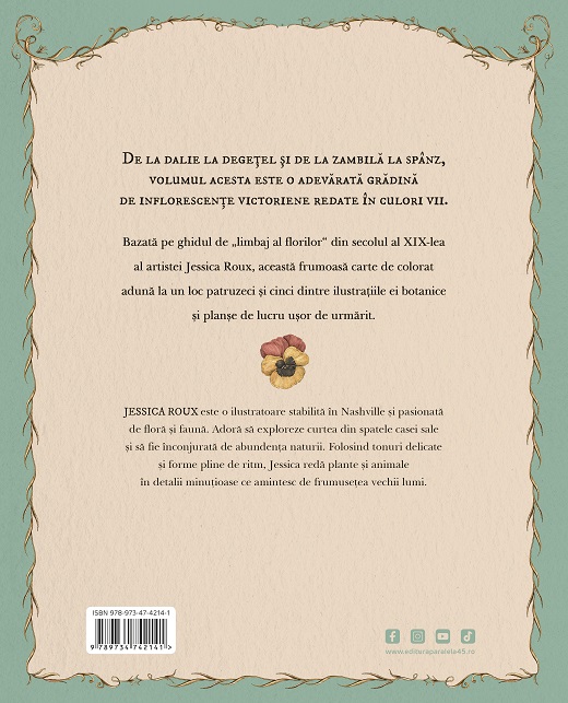 Floriografie. Cartea de colorat | Jessica Roux