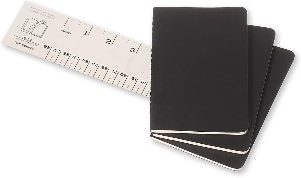 Set 3 caiete - Moleskine Cahier - Pocket, Ruled - Black | Moleskine - 1 | YEO