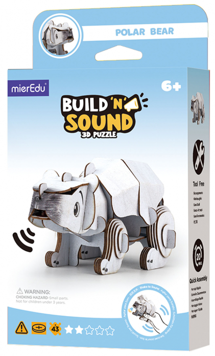 Puzzle 3D cu sunet - Build \'n\' Sound - Urs polar | MierEdu - 2 | YEO