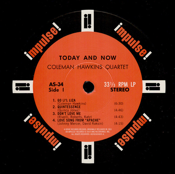 Today And Now - Vinyl | Coleman Hawkins Quartet