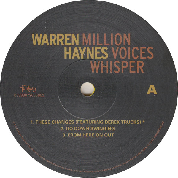 Million Voices Whisper - Yellow Vinyl | Warren Haynes