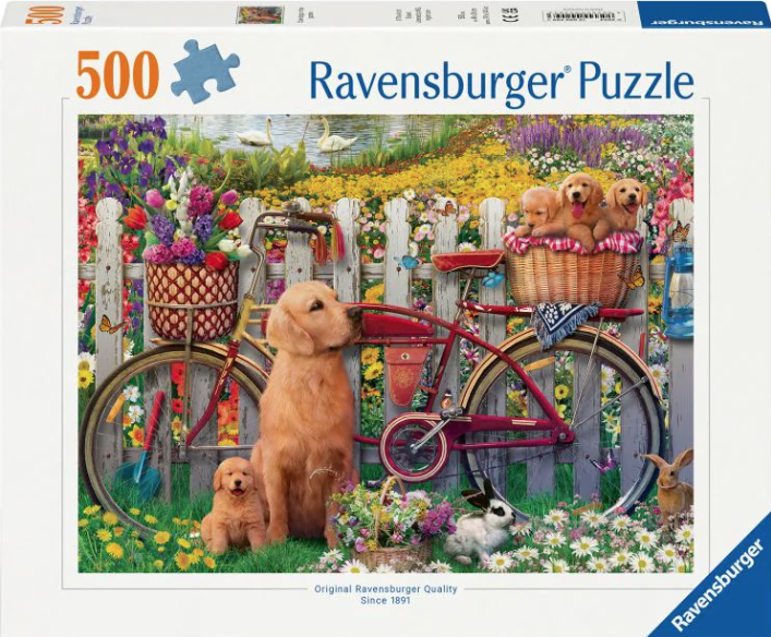 Puzzle- Ravensburger - Catelusi pe bicicleta, 500 piese | Ravensburger - 1
