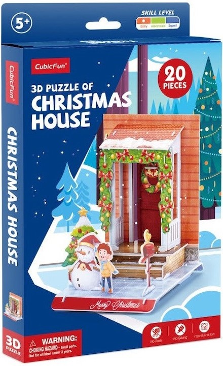 Puzzle 3D 20 piese - Casa de Craciun | CubicFun - 2 | YEO