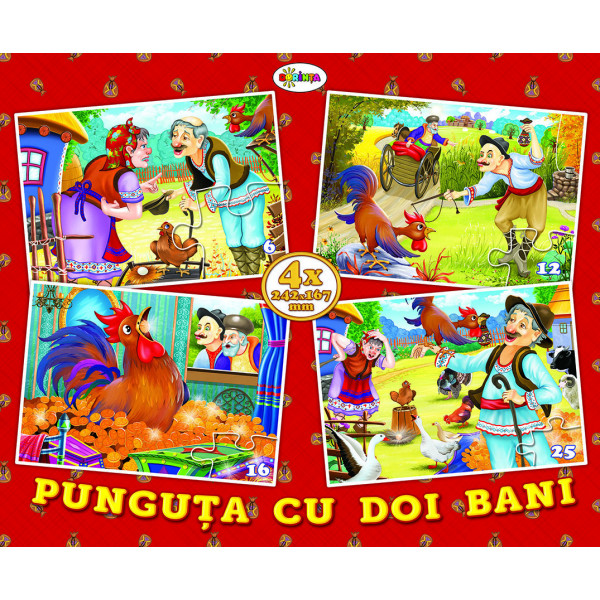 Puzzle -Punguta cu doi bani - 4 imagini | Dorinta