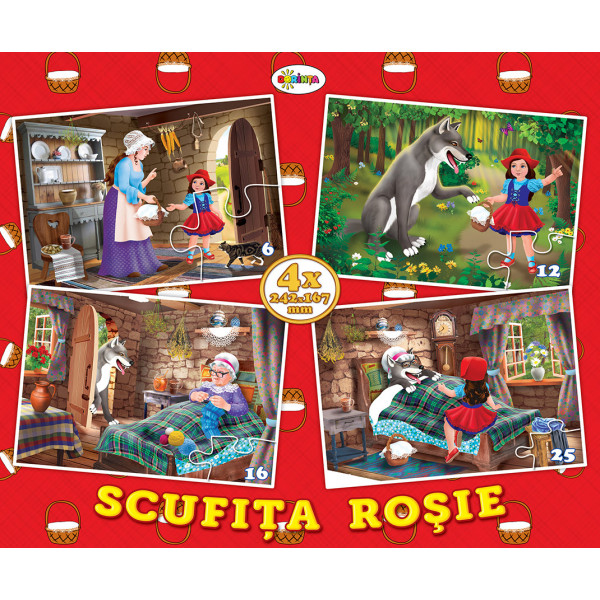 Puzzle - Scufita Rosie - 4 imagini | Dorinta