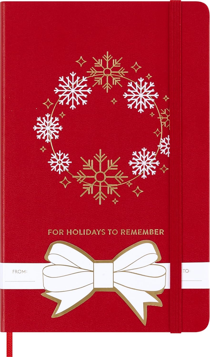 Carnet - Holiday - Moleskine Festive - Large, Hard Cover, Ruled - Snowflake - Red | Moleskine - 3 | YEO