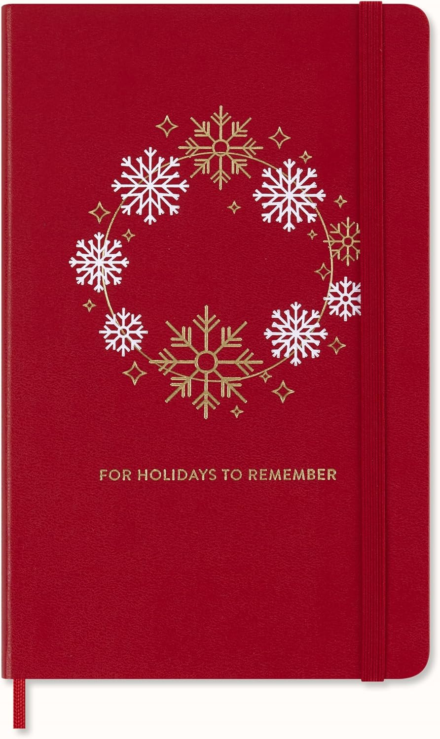 Carnet - Holiday - Moleskine Festive - Large, Hard Cover, Ruled - Snowflake - Red | Moleskine