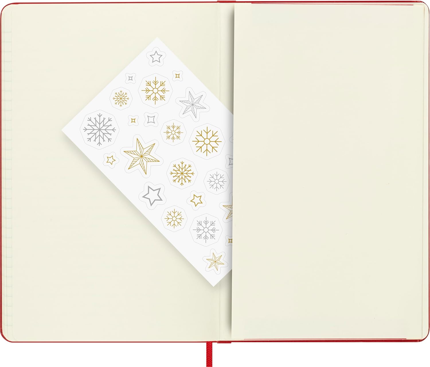 Carnet - Holiday - Moleskine Festive - Large, Hard Cover, Ruled - Snowflake - Red | Moleskine - 2 | YEO