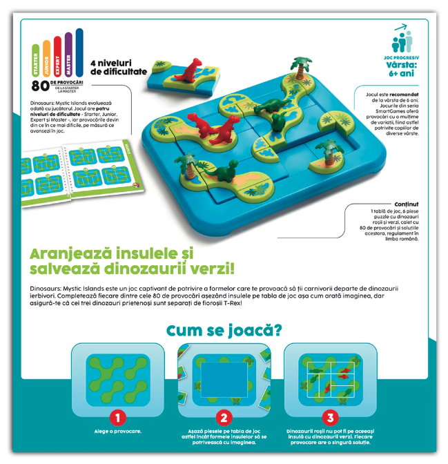 Joc de logica - Dinosaurs Mystic Islands | Smart Games - 3 | YEO