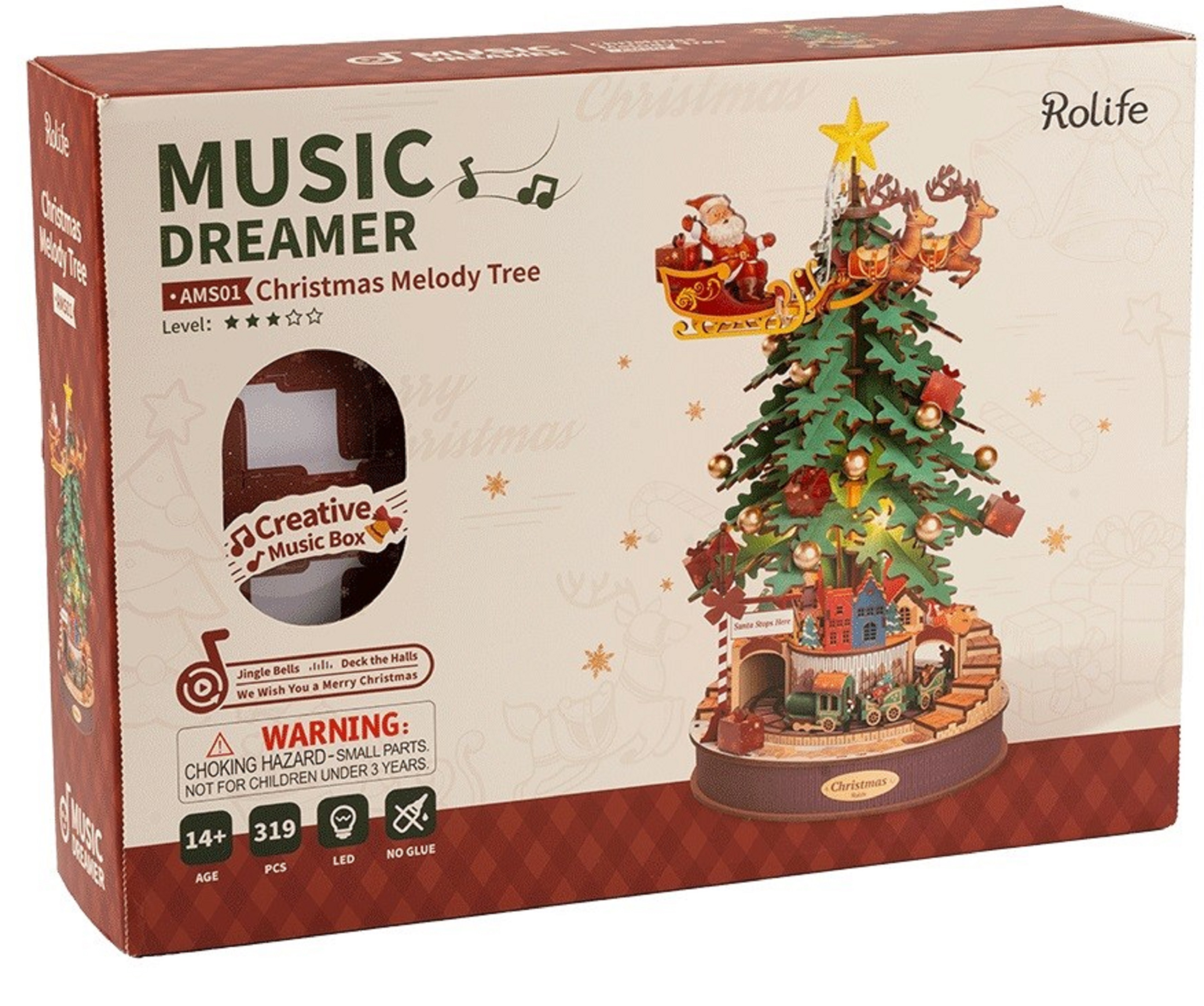 Puzzle 3D 319 piese - Cutiuta muzicala - Christmas Melody Tree | Rokr - 1 | YEO