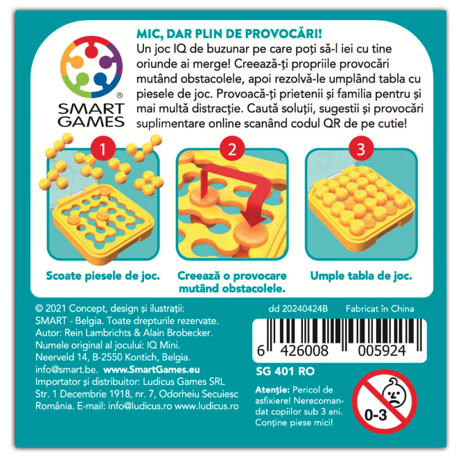 Joc de logica - IQ Mini - Mai multe culori - Pret pe bucata | Smart Games - 6 | YEO