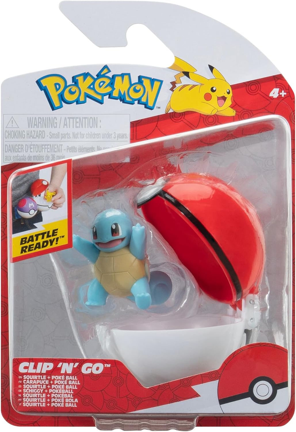 Figurina - Pokemon Clip \'N\' Go - Squirtle with Poke Ball | Jazwares - 1 | YEO