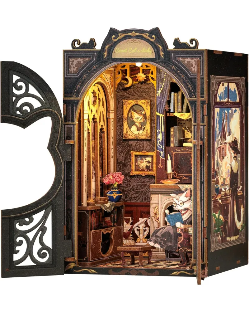 Puzzle 3D 121 piese - Cotor de carte - Count Cats Study | Cutebee - 3