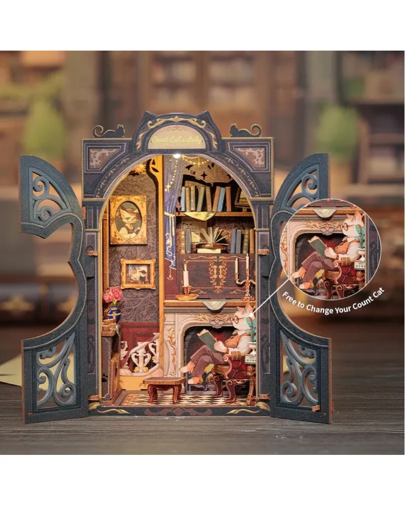 Puzzle 3D 121 piese - Cotor de carte - Count Cats Study | Cutebee - 1