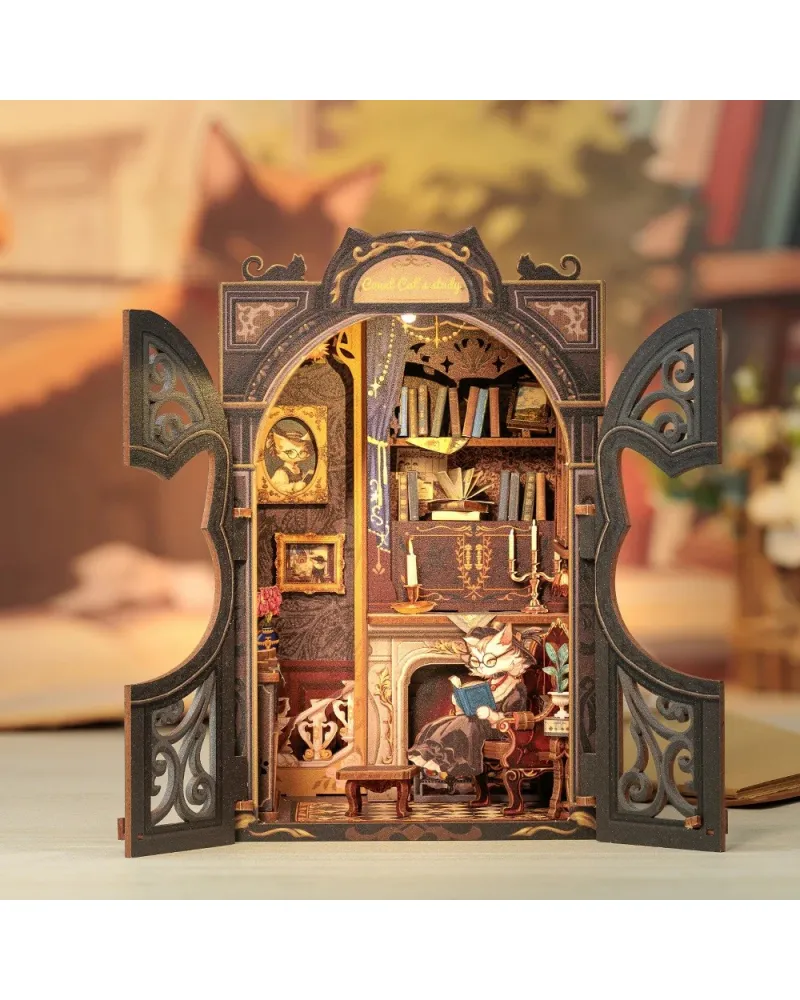 Puzzle 3D 121 piese - Cotor de carte - Count Cats Study | Cutebee - 2