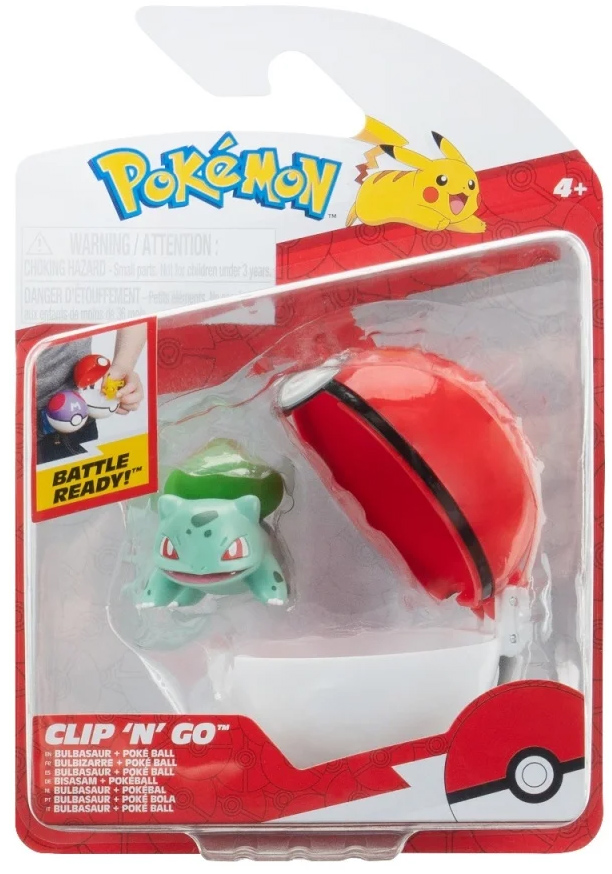 Figurina - Pokemon Clip \'N\' Go - Bulbasaur with Poke Ball | Jazwares - 1 | YEO