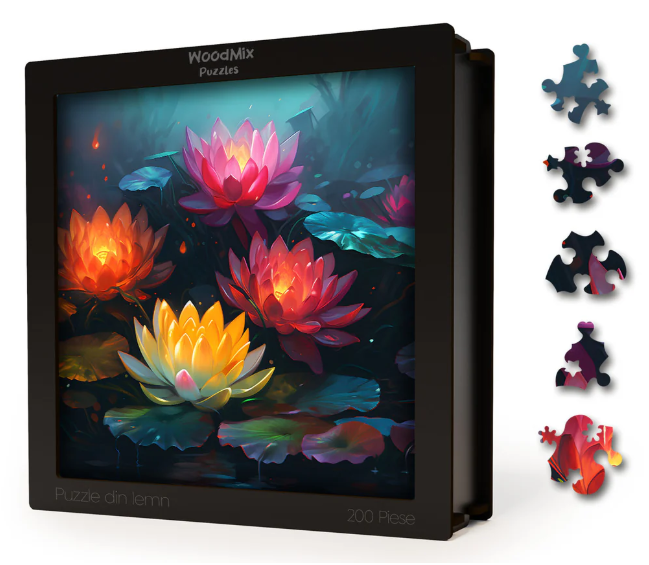 Puzzle din lemn - Flori - Lotus | Woodmix Puzzles - 1 | YEO