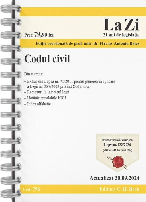 Codul civil - Actualizat la 30.09.2024 | Flavius-Antoniu Baias