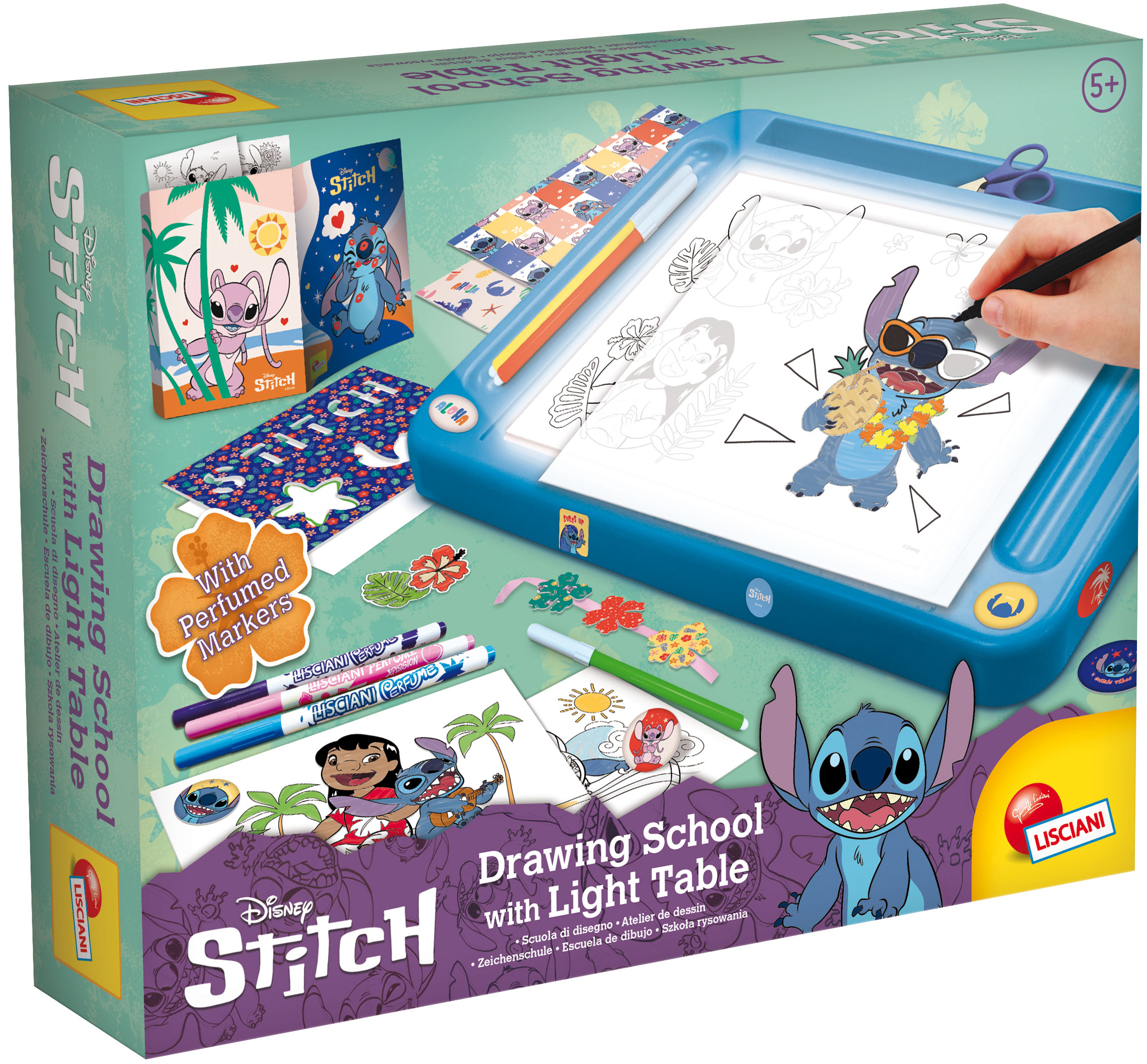 Jucarie creativa - Disney Stitch - Drawing School With Light Table | Lisciani - 5 | YEO