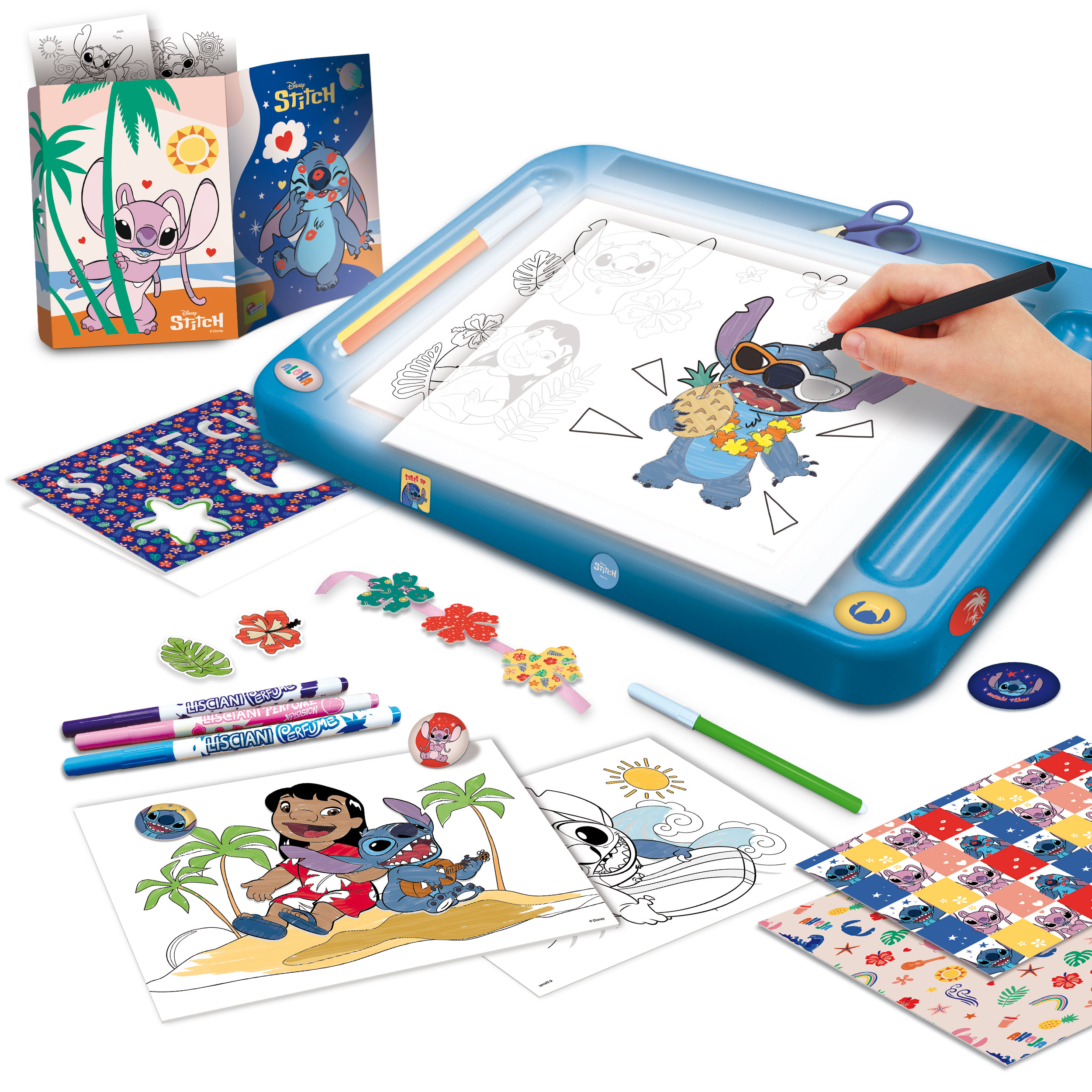 Jucarie creativa - Disney Stitch - Drawing School With Light Table | Lisciani