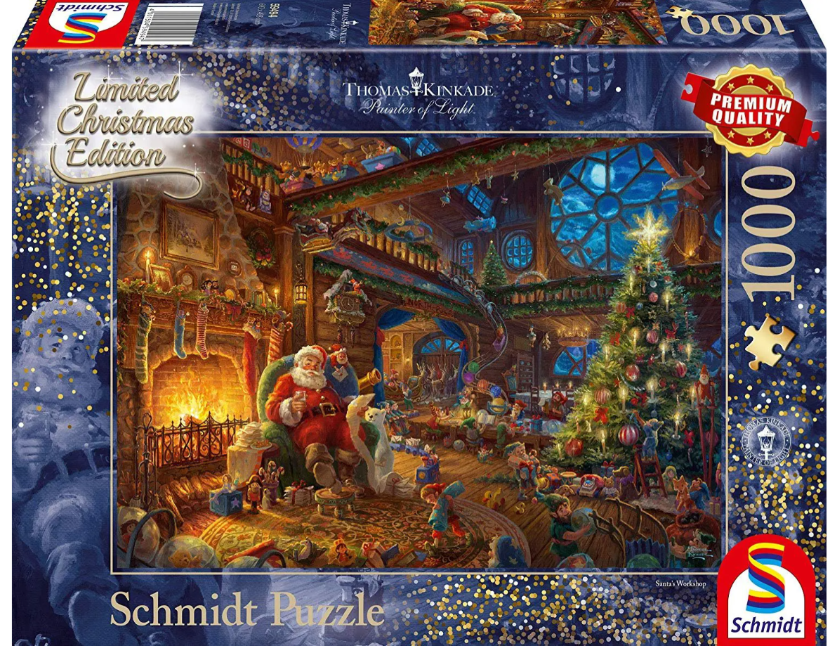 Puzzle 1000 piese - Thomas Kinkade - Mos Craciun si spiridusii lui | Schmidt - 1 | YEO