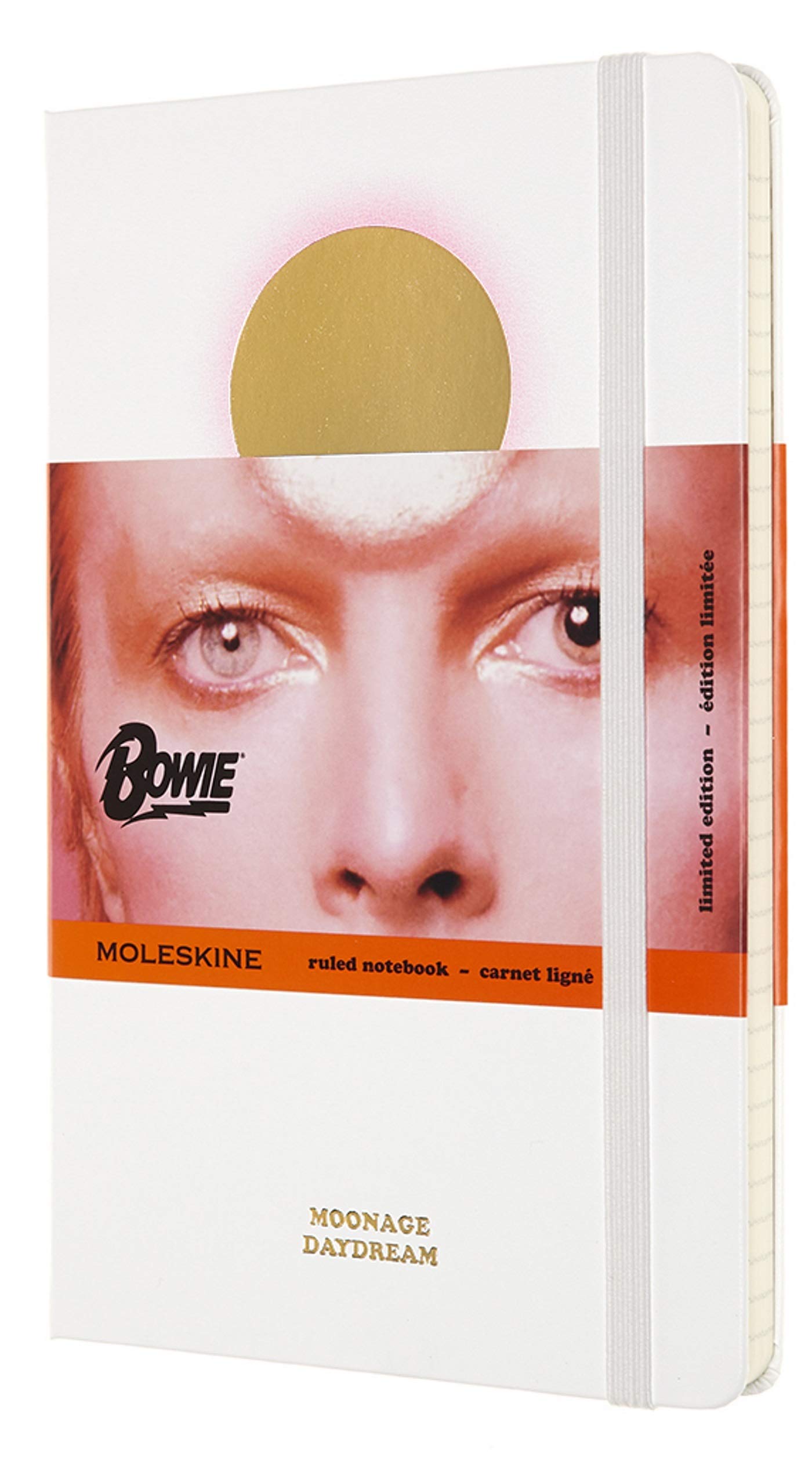 Carnet - Moleskine David Bowie Ruled Notebook - Large, Hard Cover, White - Moonage Daydream | Moleskine