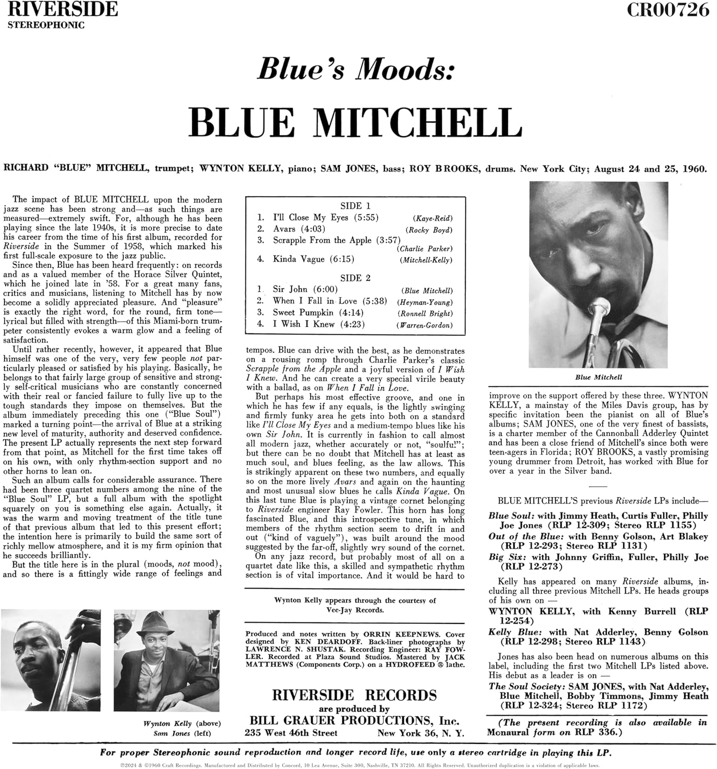 Blue\'s Moods - Vinyl | Blue Mitchell