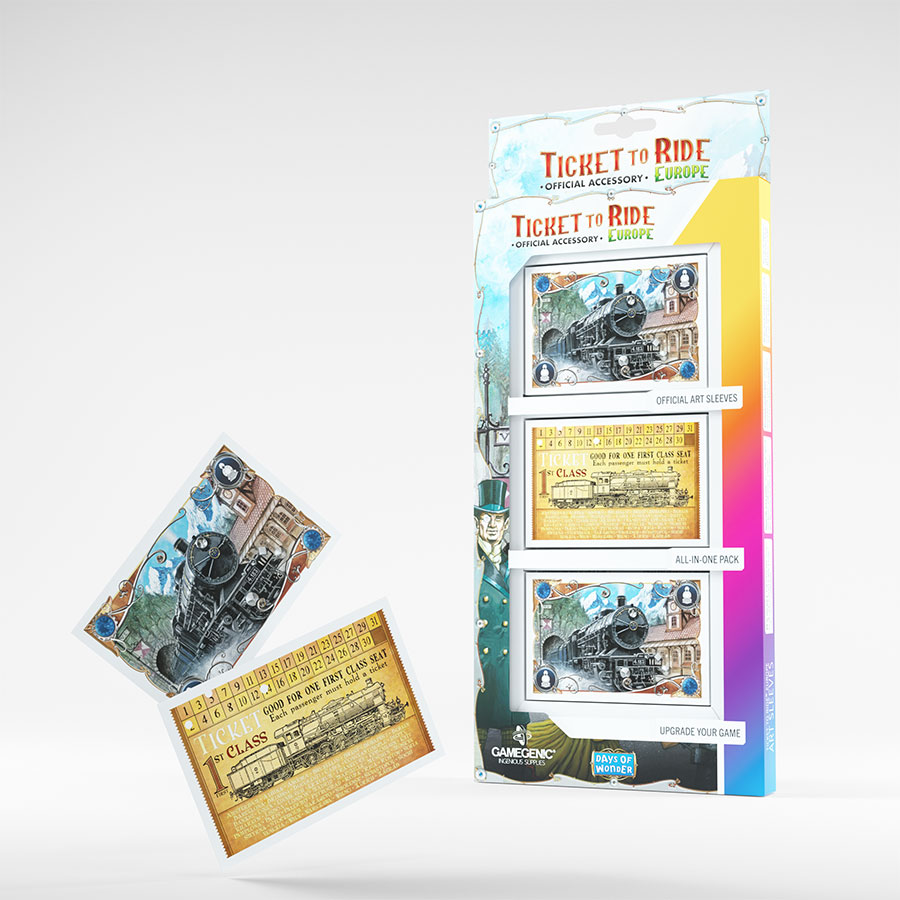 Set 168 folii protectie carti - Ticket to Ride Europe | Gamegenic