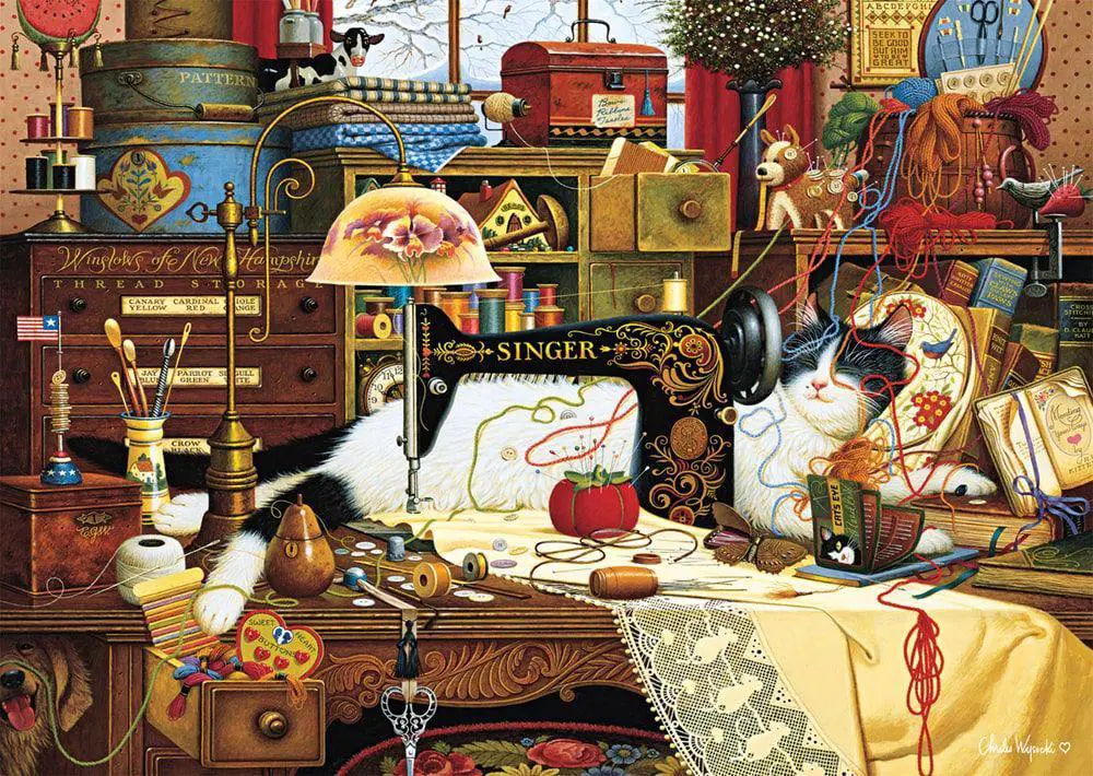 Puzzle 1000 piese - Charles Wysocki - Maggie the Messmaker | Schmidt