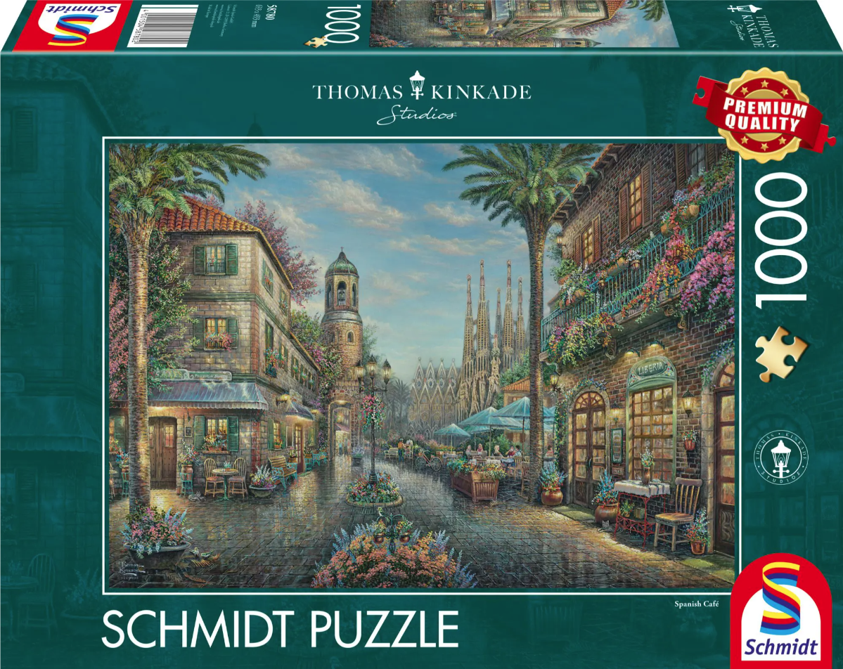 Puzzle 1000 piese - Thomas Kinkade - Cafeneaua spaniola | Schmidt - 1 | YEO