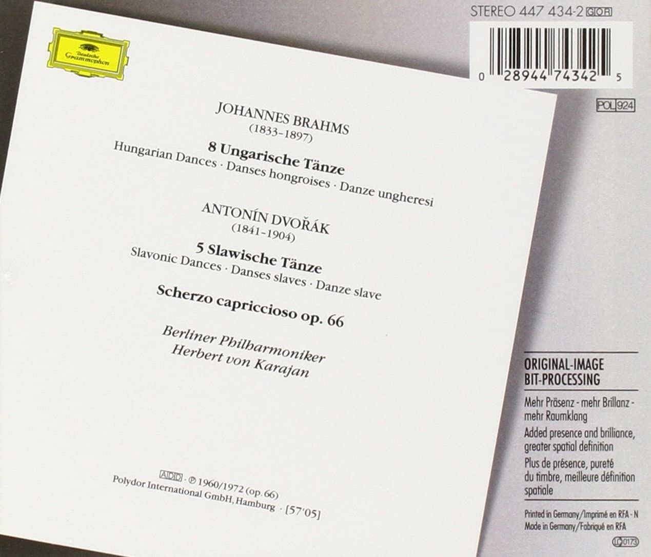 Brahms: 8 Hungarian Dances / Dvorak: 5 Slavonic Dances; Scherzo capriccioso | Berliner Philharmoniker, Herbert von Karajan image1