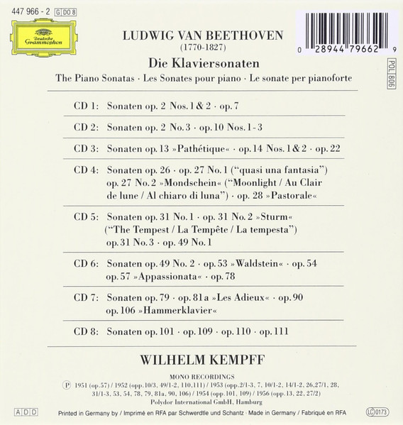 Beethoven: The Piano Sonatas (Box Set) | Wilhelm Kempff