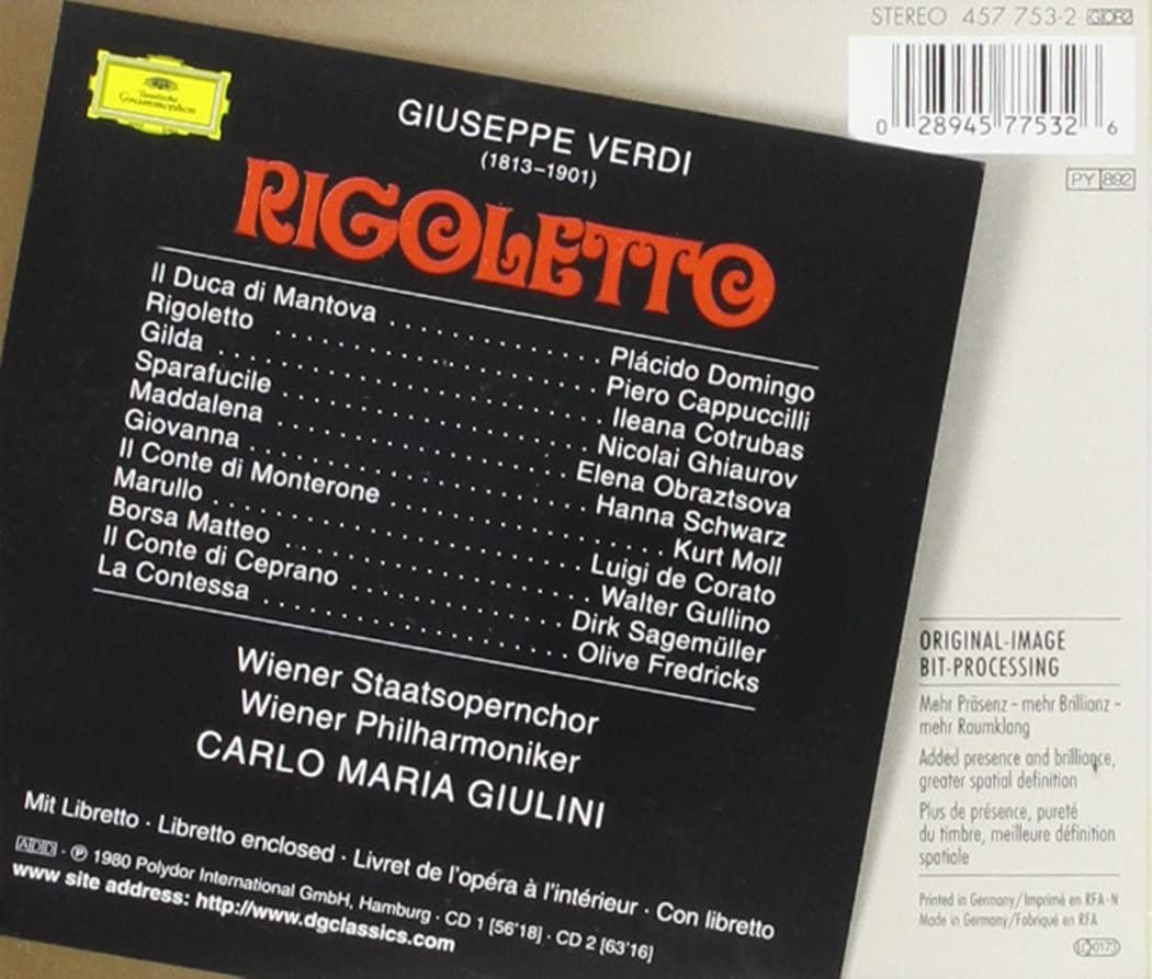 Verdi: Rigoletto | Piero Cappuccilli, Ileana Cotrubas, Placido Domingo, Wiener Staatsopernchor, Wiener Philharmoniker, Carlo Maria Giulini image1